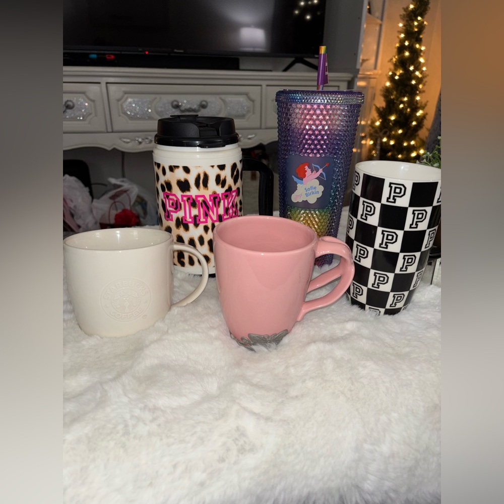 Starbucks , Victoria’s Secret , Neiman Marcus Thermos tumbler mugs cups